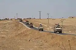 Turkish MRAP Kirpi (behind) and U.S. MRAP Oshkosh M-ATV (in front), Northern Syria