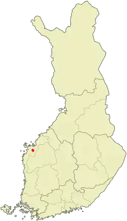 Location of Vähäkyrö in Finland