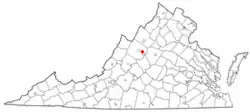 Location of Fishersville, Virginia