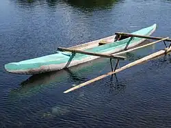 Image 44A common fishing canoe va'a with outrigger in Savaiʻi island, Samoa, 2009 (from Polynesia)