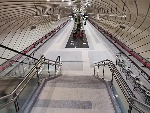 Valea Ialomiței metro station of M5 line, which is the newest metro line of Bucharest Metro, opened in 2020