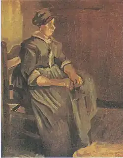 Peasant Woman Sitting on a Chair, 1885, Private collection (F126)