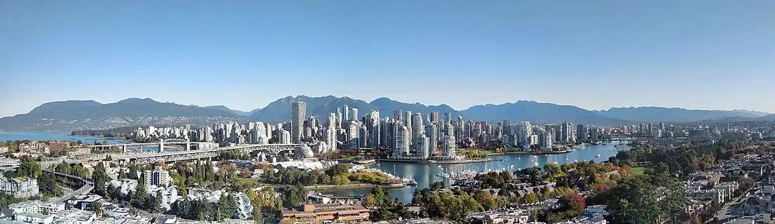 Panorama of Downtown Vancouver from the south