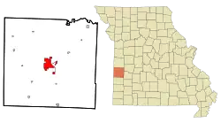 Location within Vernon County and Missouri