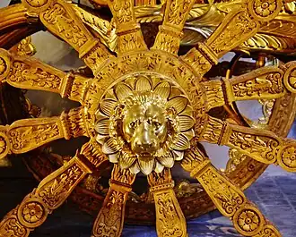 Lions heads on the wheel hubs