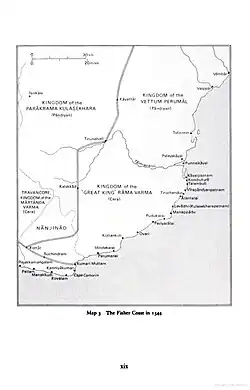 Map of Tenkasi and Tirunelveli pandiyas