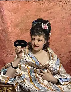 Portrait of an elegant woman with a mask