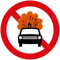 No vehicles carrying explosives