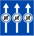 127d: End of different speed limits per lane