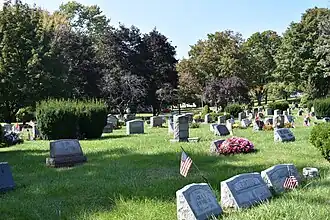 View of graves located in the Liverpool Cemetery