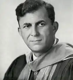 Portrait of Laurence Gould in academic robes
