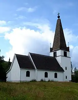 Photo de l'église de Viktoriakyrkan construite à l'intérieur de la réserve.