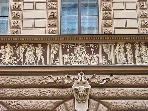 Section of the frieze on the Schnirch House