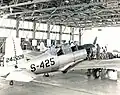 Vultee BT-13 Valiant in hangar at Marana AAF