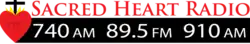 Sacred Heart Radio logo, 740 AM, 89.5 FM, 910 AM.