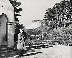 Photograph of elderly man in public park