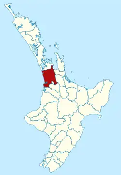 Waikato district within the North Island