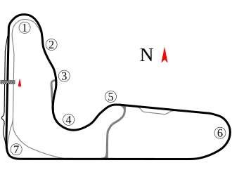 Map of Wanneroo Raceway (Formerly Barbagallo Raceway) as of 6th March 2021
