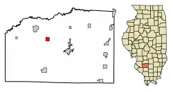 Location of Addieville in Washington County, Illinois.