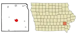 Location of Washington, Iowa