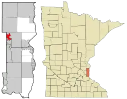 Location of the city of Dellwood within Washington County, Minnesota
