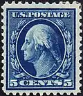 5-cent stamp with a profile of Washington