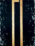 Man in the Night (1988) painting (soot, gold leaf, oil on canvas) dedicated to Barnett Newman