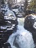 Lowest four steps of Triberg Falls in early spring