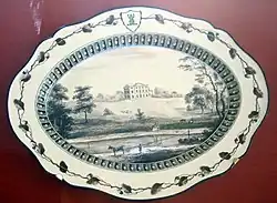 Serving-plate showing Josiah Wedgwood's own Etruria Hall, Hermitage Museum.[39]