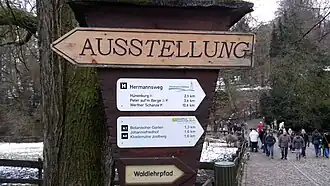 Hermannsweg signage in Heimat-Tierpark Bielefeld