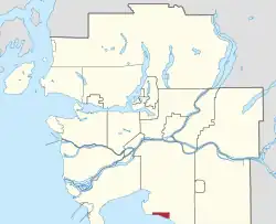 Location of White Rock in Metro Vancouver