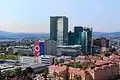 The Delugan Meissl Tower (second from right) in the Wienerberg City