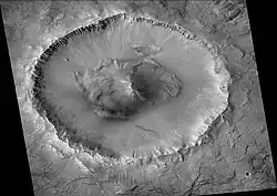 Arandas crater, as seen by CTX camera (on MRO).