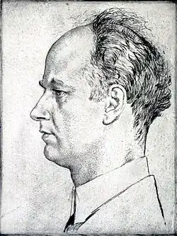 Wilhelm Furtwängler, conductor (1928) (etching with drypoint, printed with tone)