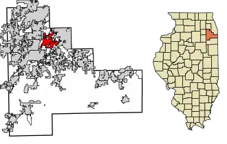 Location of Lockport in Will County, Illinois.