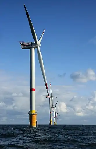 Image 25Thorntonbank Wind Farm, using 5 MW turbines REpower 5M in the North Sea off the coast of Belgium (from Wind turbine)