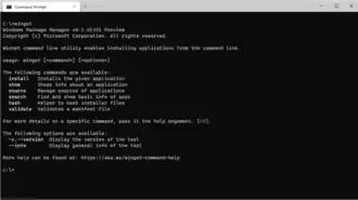 winget, the Windows Package Manager CLI utility for Windows 10