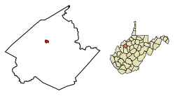 Location of Elizabeth in Wirt County, West Virginia.