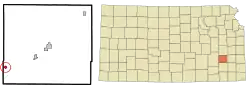 Location within Woodson County and Kansas