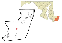 Location in Worcester County and Maryland