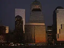 One North End Avenue at night