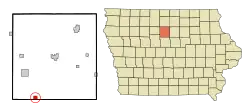 Location of Woolstock, Iowa