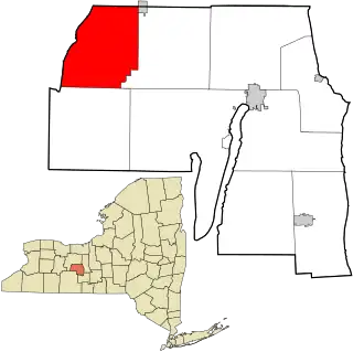 Location in Yates County and the state of New York.