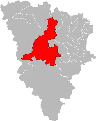 Location of the canton of Aubergenville in the Yvelines department.