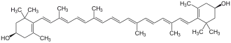 Structural formula of zeaxanthin
