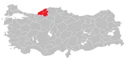Location of Zonguldak Subregion