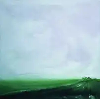 "Haubarg", oil painting by Ingo Kühl, 1983