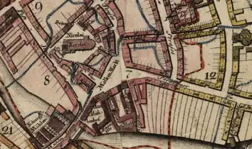 Map with Molkenmarkt, Nikolaiviertel and Parochialkirche, 1811