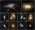 Hubble and Keck observatories uncover black holes coalescing.[15]