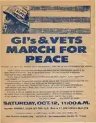 Flyer for GIs and Veterans protest.